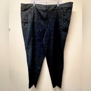 Lane Bryant Trousers Women’s Size 26 Black Floral Lace Ankle Pant Stretch